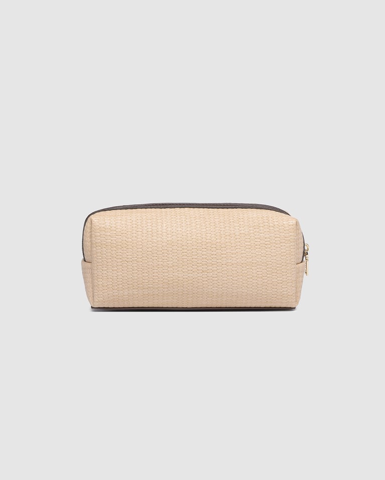 Louenhide Brianna Makeup Bag with Brush Set Natural Chocolate