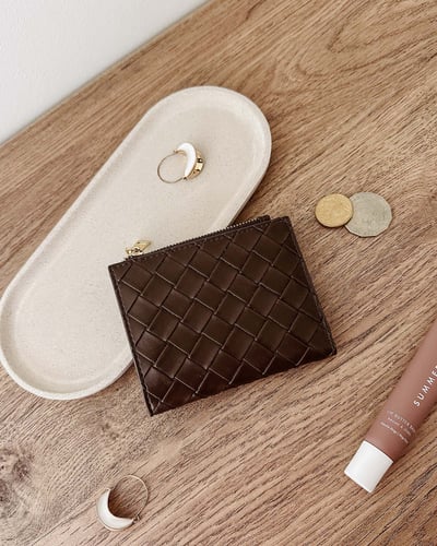 Lily Woven Wallet - Chocolate - Lifestyle