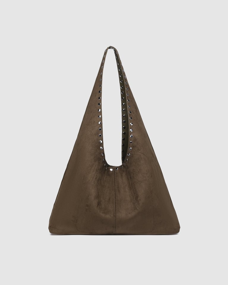 Louenhide Hailey Suede Shoulder Bag   Olive  