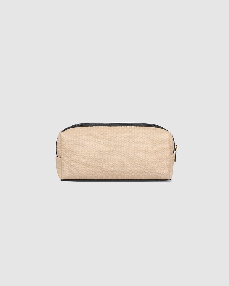 Louenhide Brianna Makeup Bag with Brush Set Natural Black