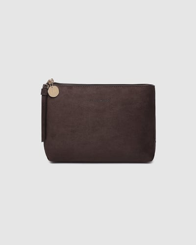 The Everyday Suede Pouch - Chocolate
