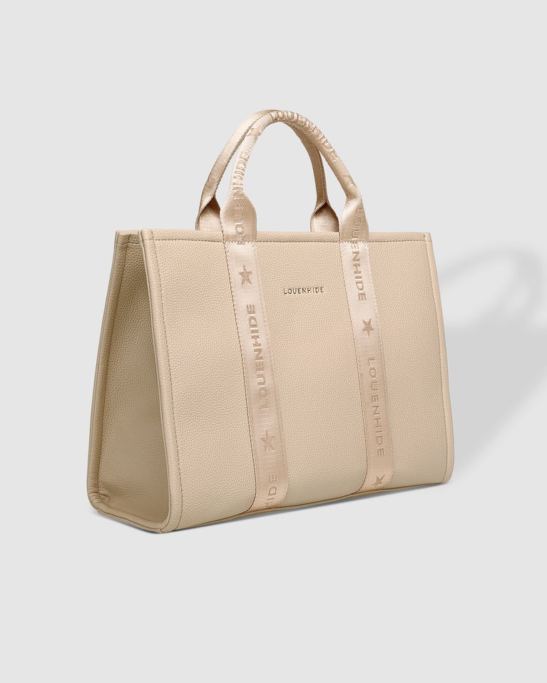 Louenhide Manhattan Logo Tote Bag Biscotti
