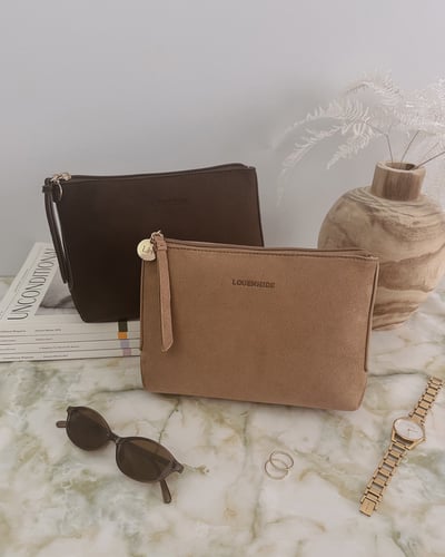 The Everyday Suede Pouch - Honey - Lifestyle