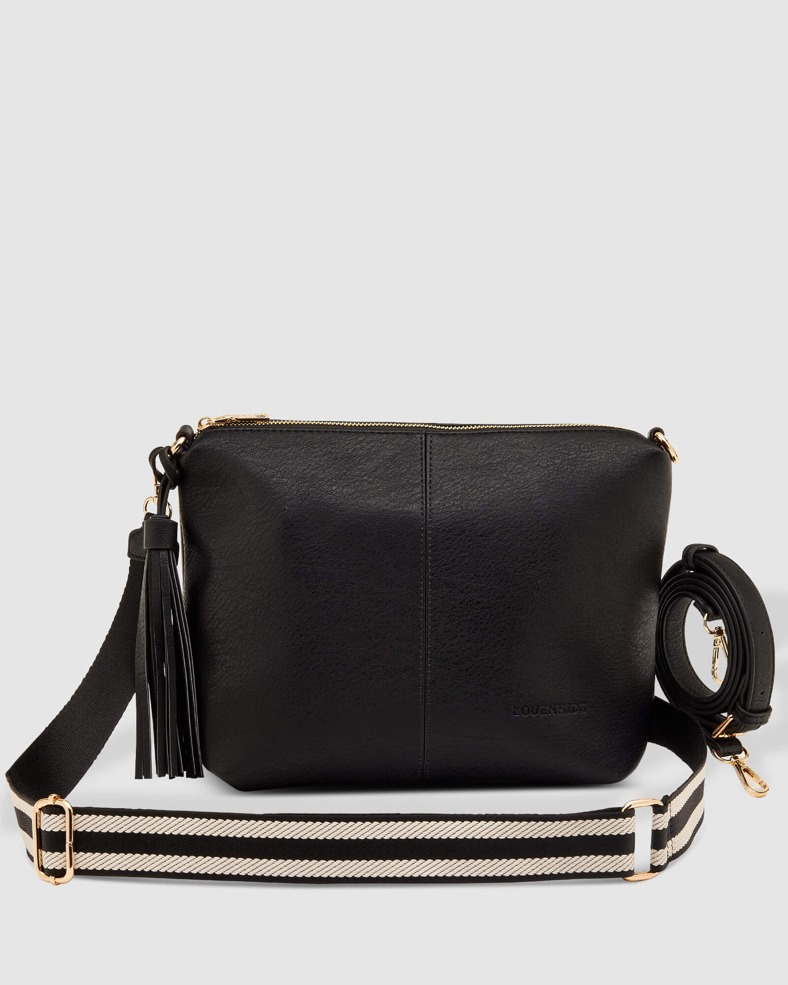 Louenhide Daisy Stripe Crossbody Bag Black