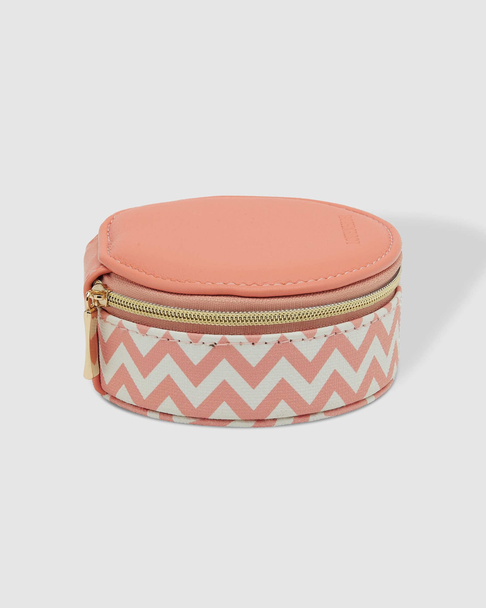 Louenhide Sisco Jewellery Case Chevron Peach