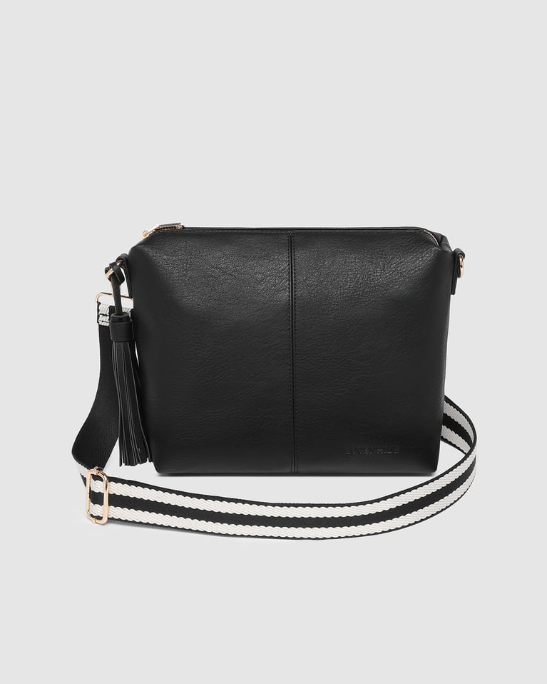 Louenhide Daisy Stripe Crossbody Bag Black