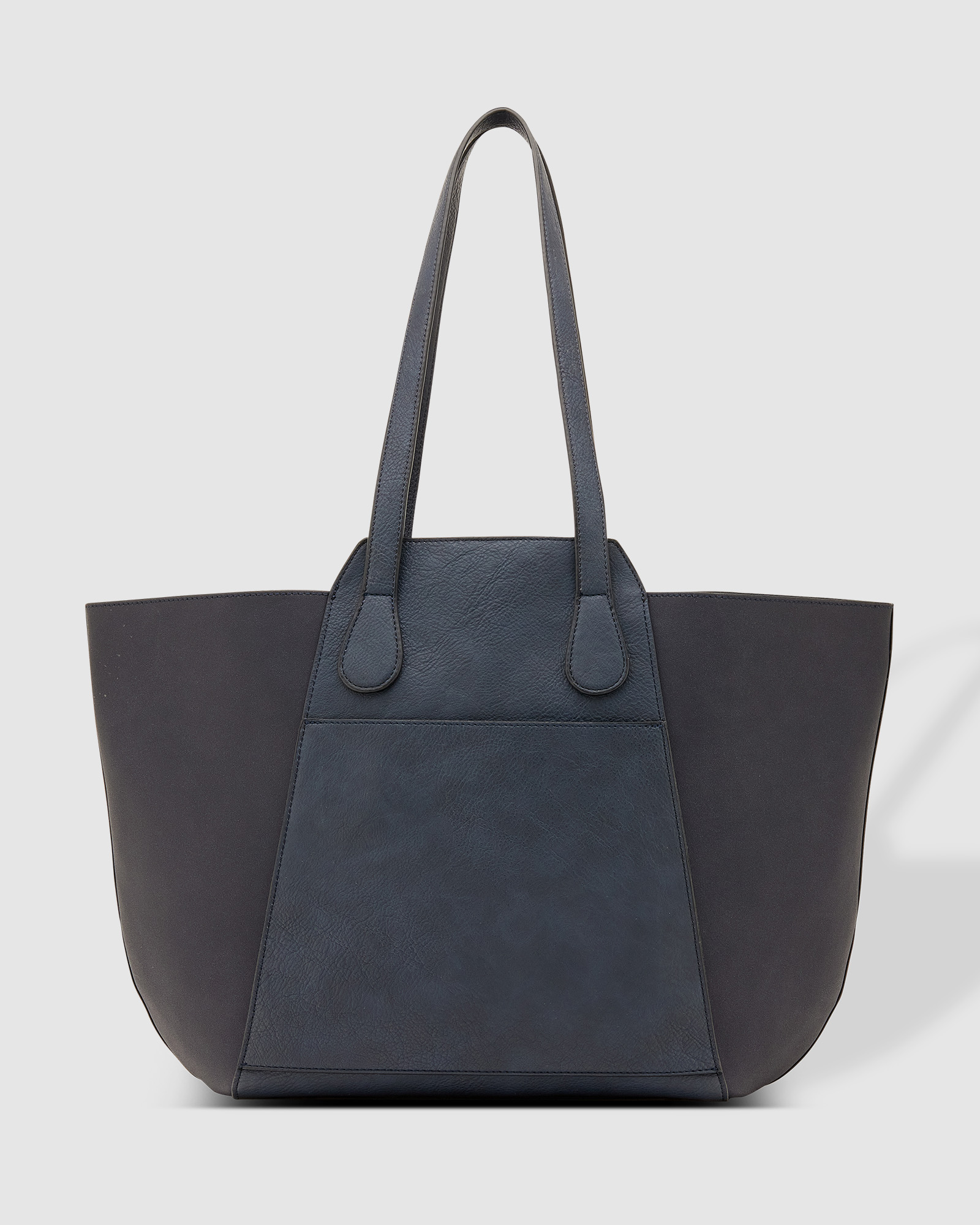 Navy suede tote bag sales