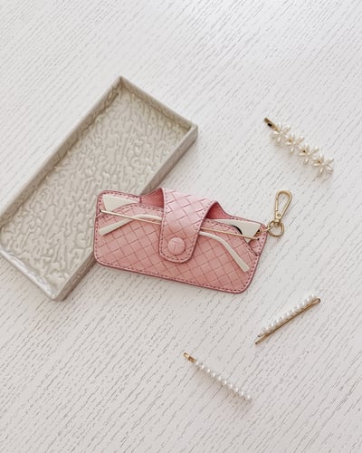 Skittle Sunglass Case - Woven Pastel Pink - Lifestyle