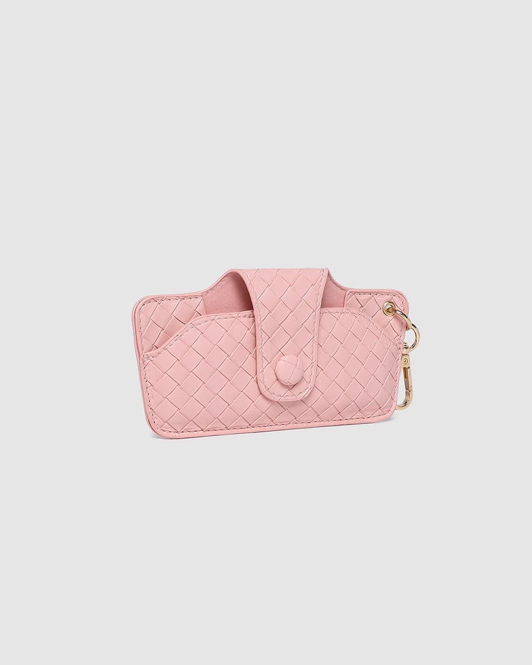 Skittle Sunglass Case Woven Pastel Pink