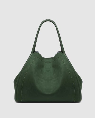 Sutton Shoulder Bag - Suede Forest Green