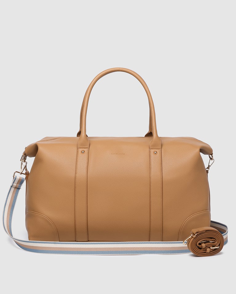 Louenhide Alexis Stripe Weekender Travel Bag Camel