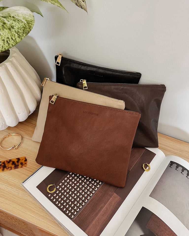 Louenhide Louie Pouch   Saddle Cognac
