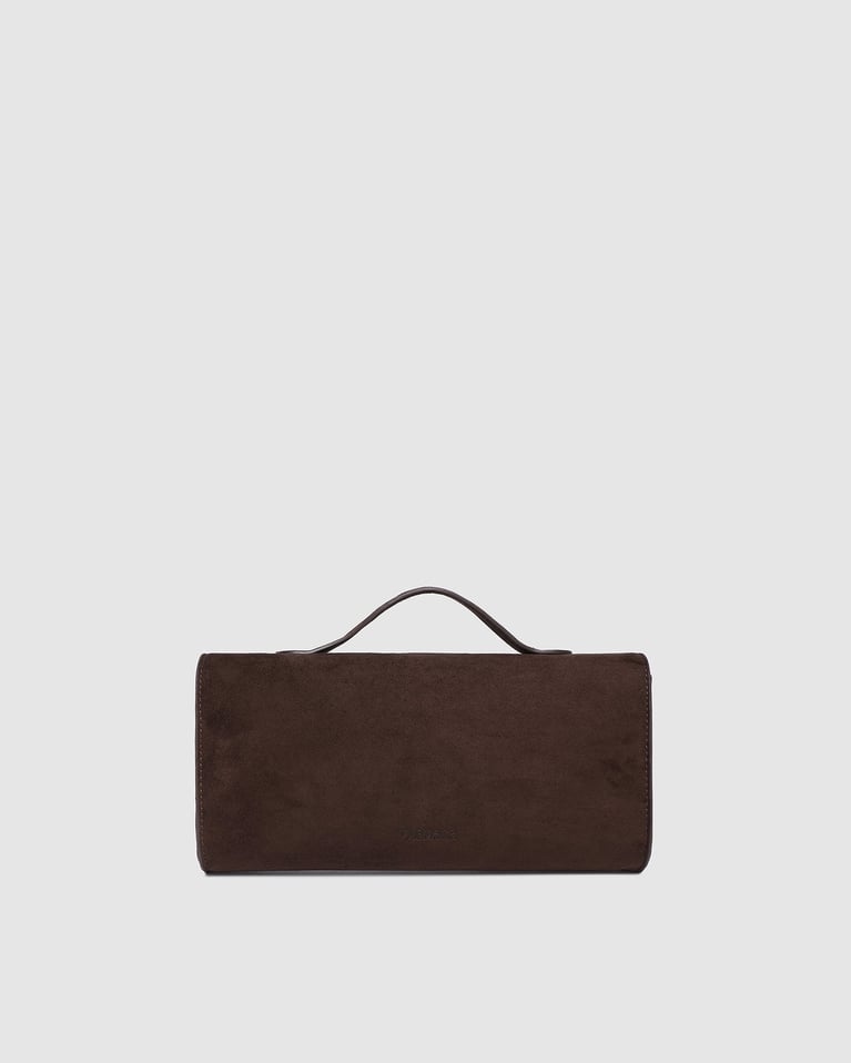 Louenhide Delaney Clutch Crossbody  Suede Chocolate