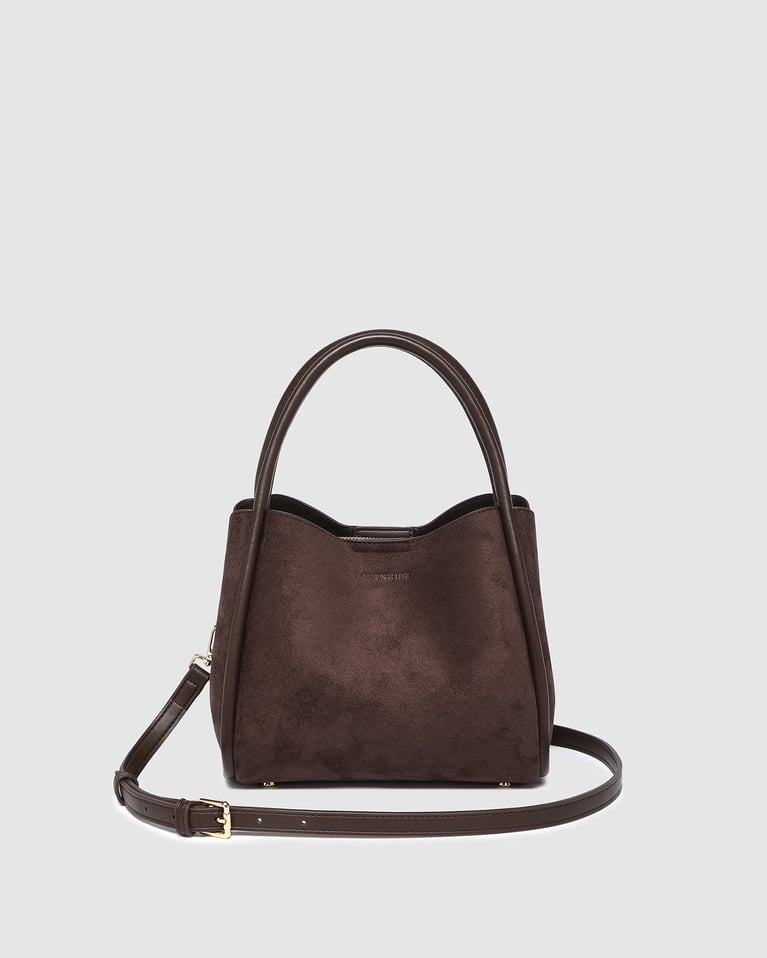 Louenhide Steffie Suede Mini Tote Bag  Chocolate