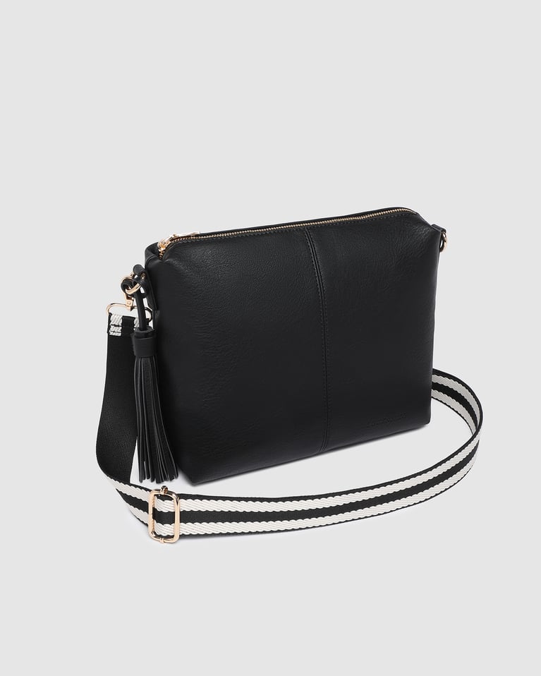 Louenhide Daisy Stripe Crossbody Bag Black