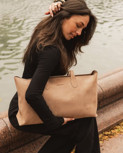 Elke Everyday Pouch Set - Suede Honey - Lifestyle