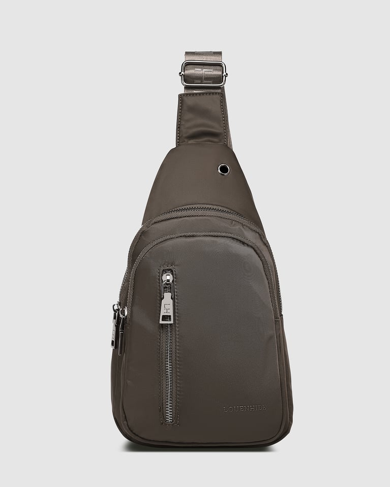 Louenhide Boyd Nylon Sling Bag Chocolate