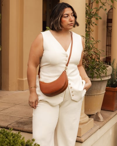 Claudia Shoulder Bag - Tan - Lifestyle