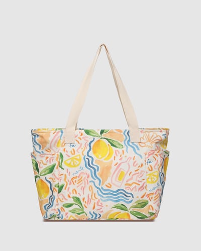 Charlotte Canvas Tote Bag - Lemon Print