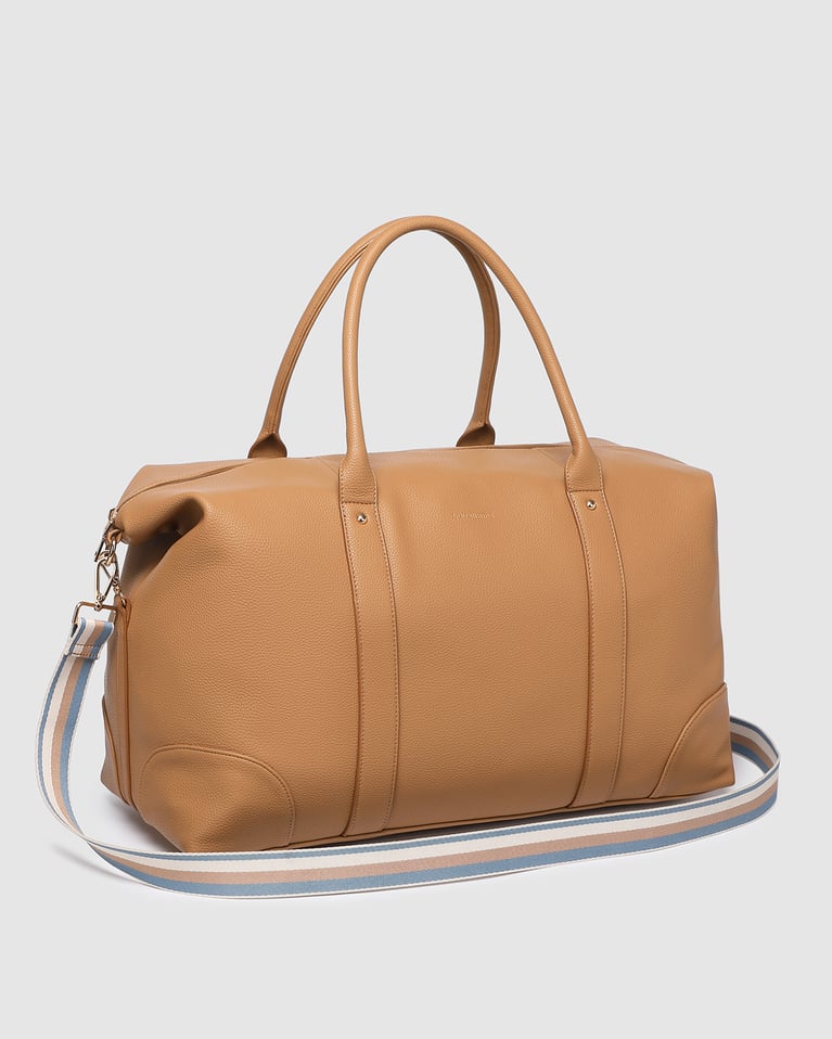Louenhide Alexis Stripe Weekender Travel Bag Camel