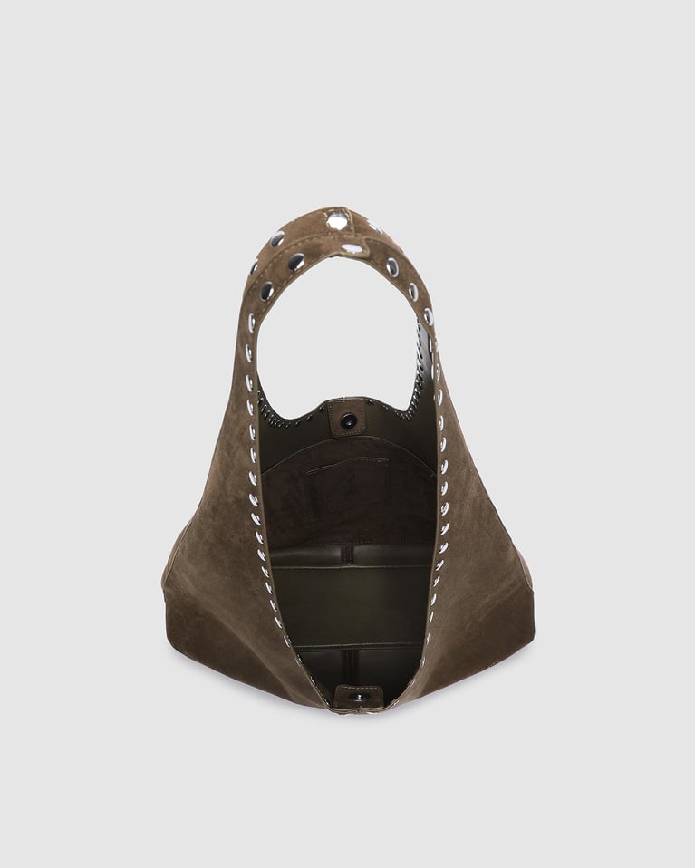 Louenhide Hailey Suede Shoulder Bag   Olive  