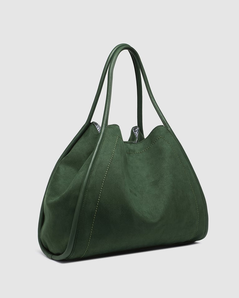 Louenhide Sutton Shoulder Bag Suede Forest Green