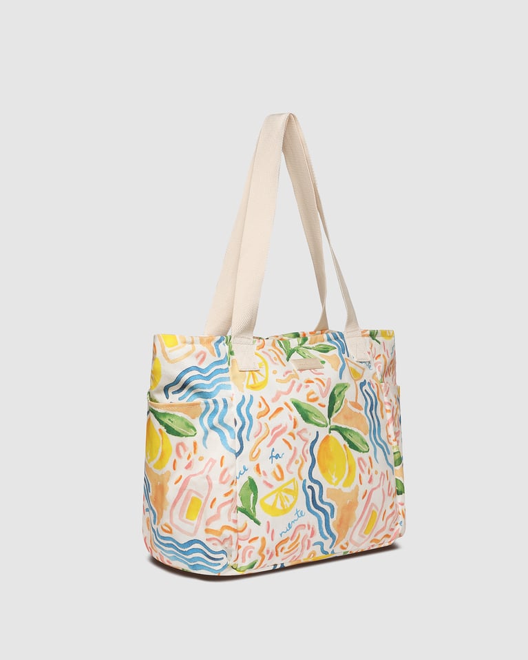Louenhide Charlotte Canvas Tote Bag Lemon Print
