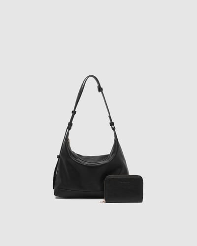 Helena Eden Saddle Wallet Set - Black