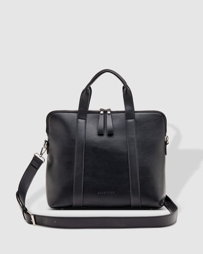 Louenhide Baby Rhodes Laptop Bag Black with Silver Hardware