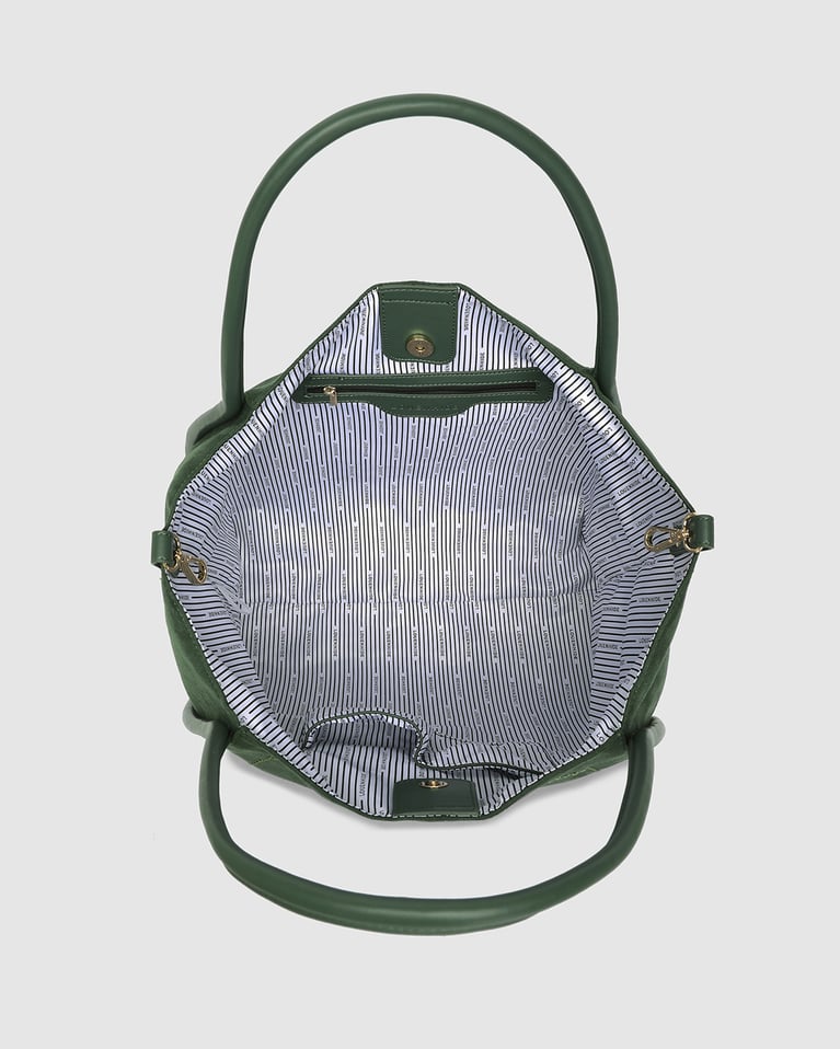 Louenhide Sutton Shoulder Bag Suede Forest Green