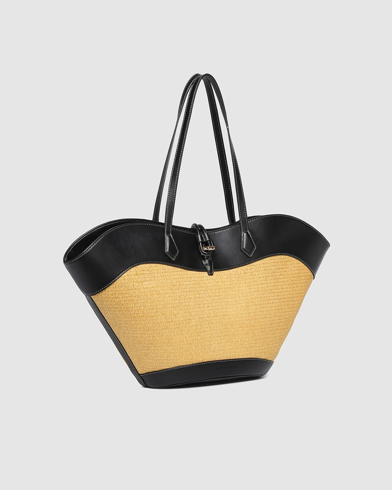 Louenhide Malta Tote Bag Raffia Black