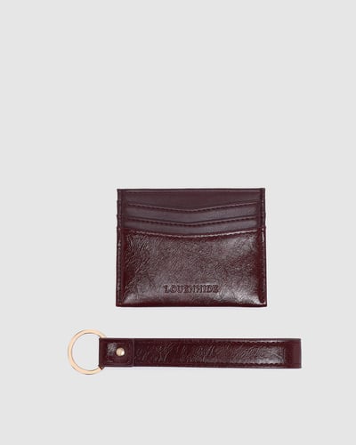 Ada Cardholder - Burgundy Patent - Lifestyle