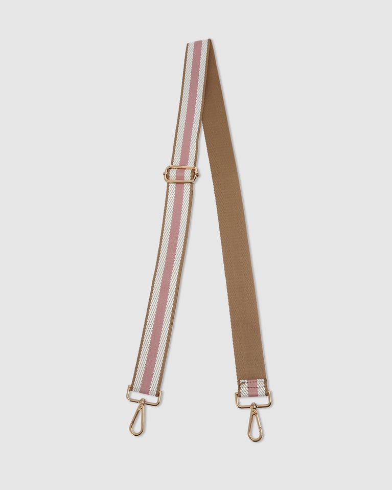 Louenhide Stripe Bag Strap Camel Pink