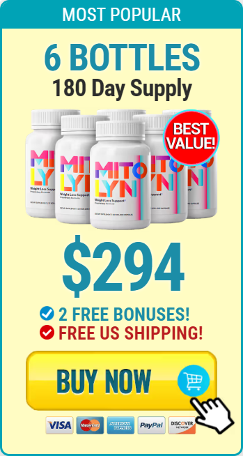 MITOLYN Best Deal: 6 Bottles for 180 Day Supply at $294. Includes Free US Shipping
