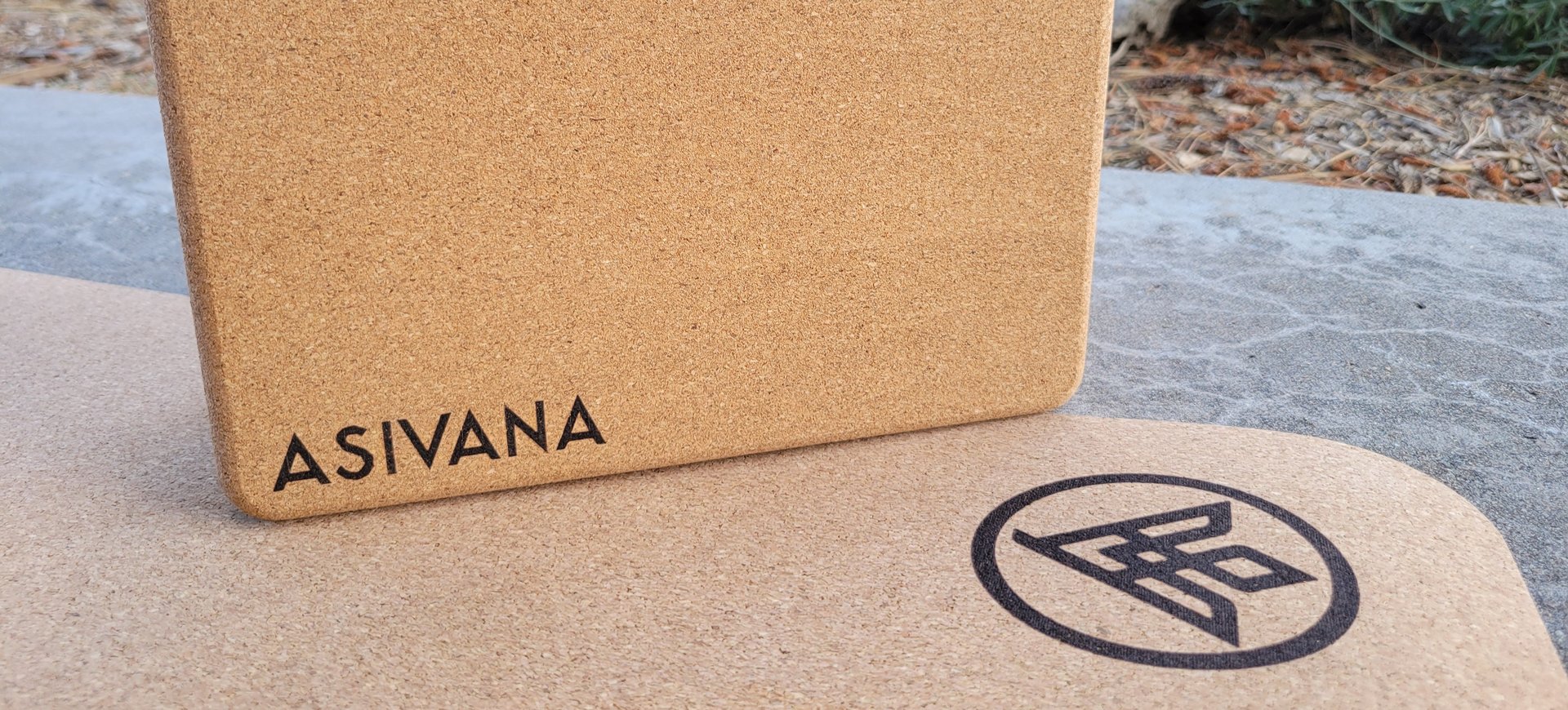 Asivana Flux Cork Yoga Mat and EcoBlock Cork Yoga Block