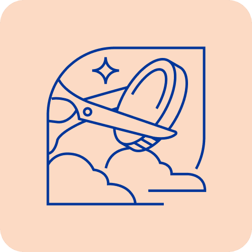 Photo of scissors cutting coin