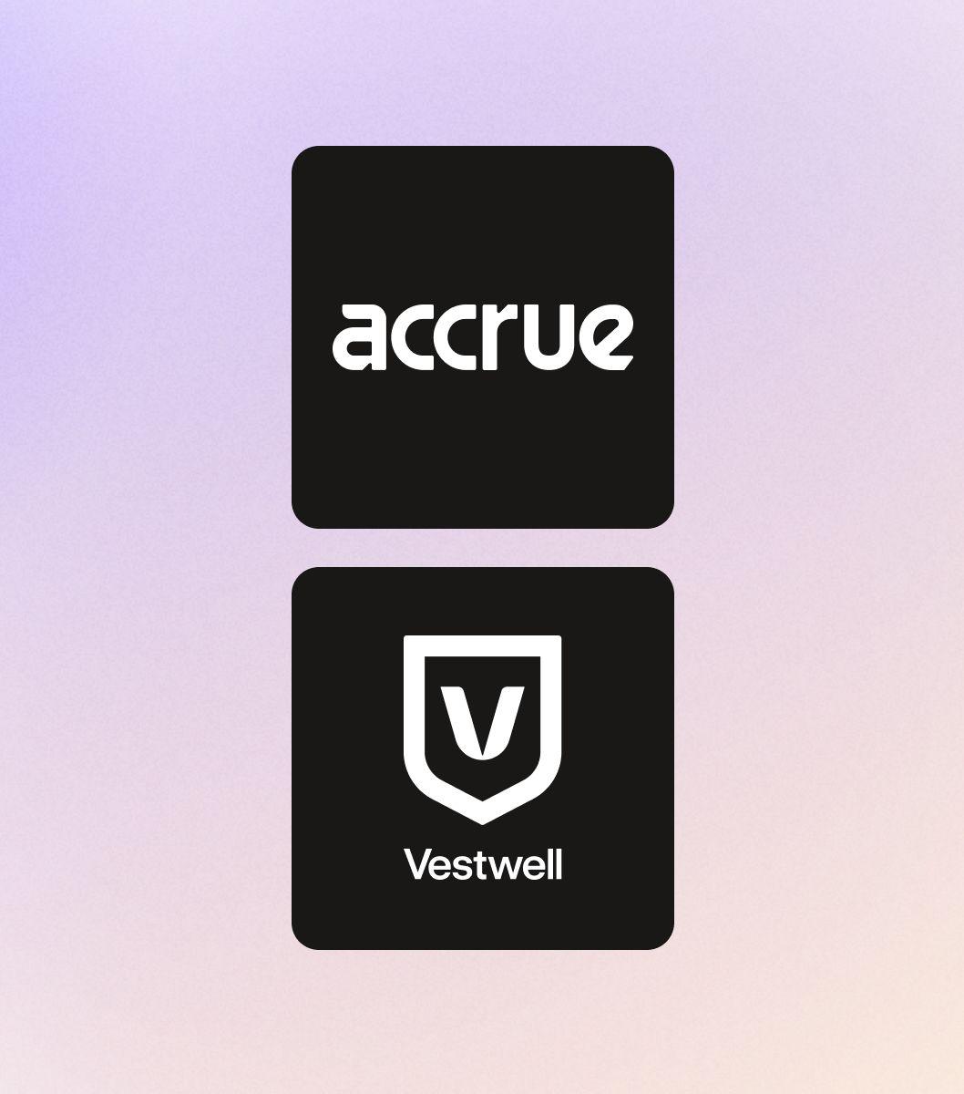 Accrue and Vestwell logos