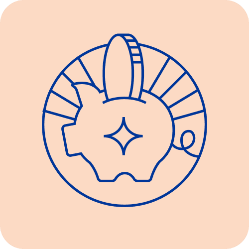 Photo of piggy bank and coin