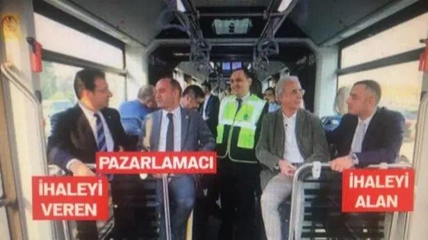 Ekrem İmamoğlu ve bakım onarım ihalesi alan CHP'liler.