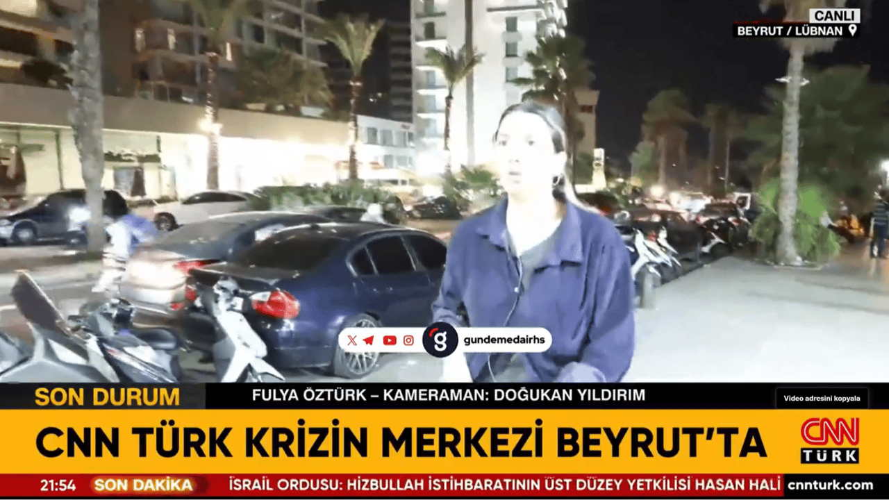 Beyrut’ta Fulya Öztürk’e canlı yayında saldırı anı!