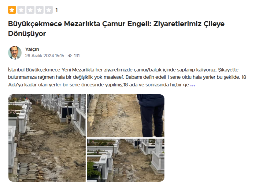 Şikayetvar platformuna gelen 26 Aralık 2024 tarihli bir şikayet.