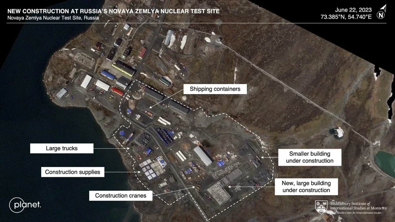 Uydu görüntüleri, Rusya'nın nükleer test sahasındaki inşaat çalışmalarını gösteriyor (CNN / Middlebury Uluslararası Çalışmalar Enstitüsü)