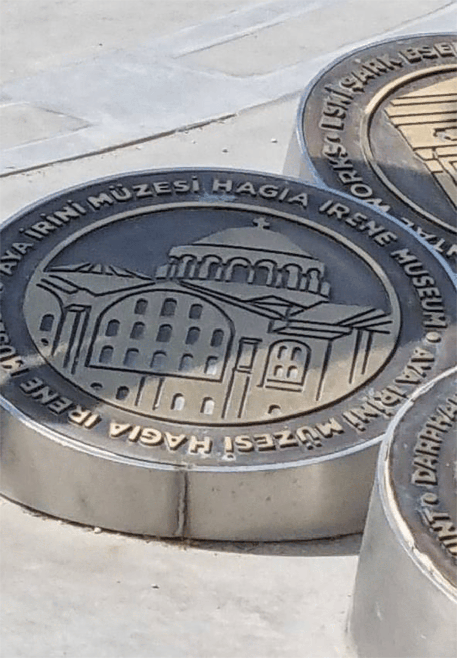 İBB, Aya Irini'ne Haçlı Levha Koydu