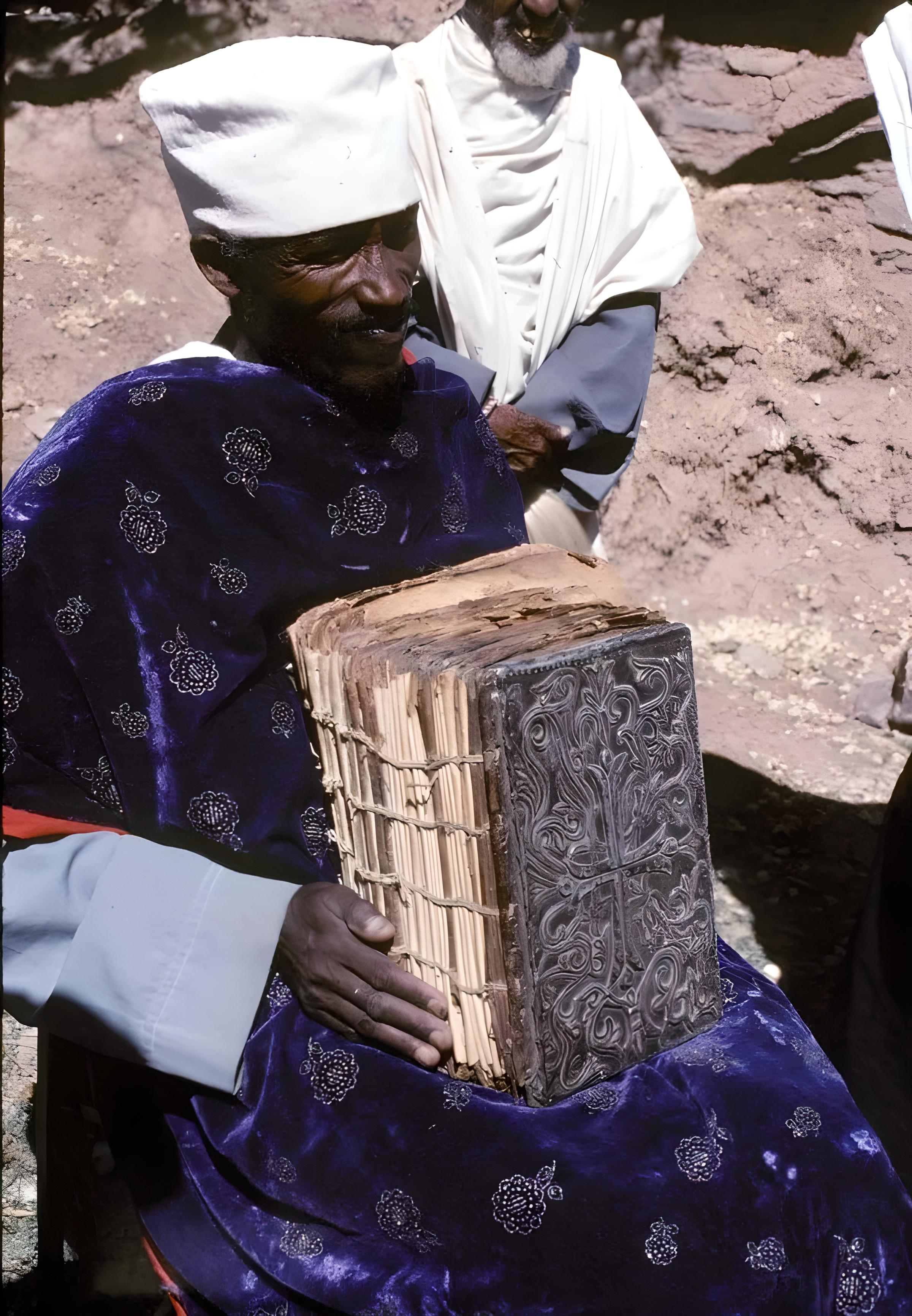 Aynı döneme ait iki cilt var, ancak ikincisi birinciden farklı bir el ile yazılmış. Her ikisi de resimler ve dört İncil içerir.
