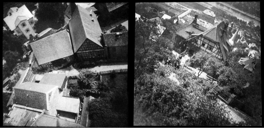 Dresden'in güvercinler tarafından çekilmiş fotoğrafı.