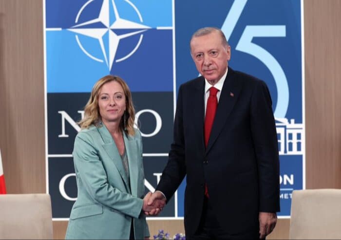 Erdoğan, 75. NATO Zirvesi'nde Meloni ile bir araya geldi