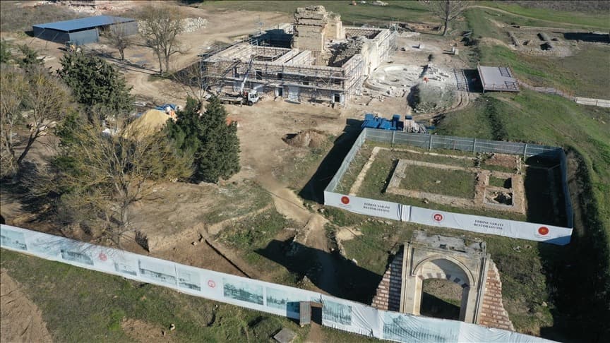 Osmanlı eseri Edirne Sarayı'nda restorasyon çalışmaları sürüyor