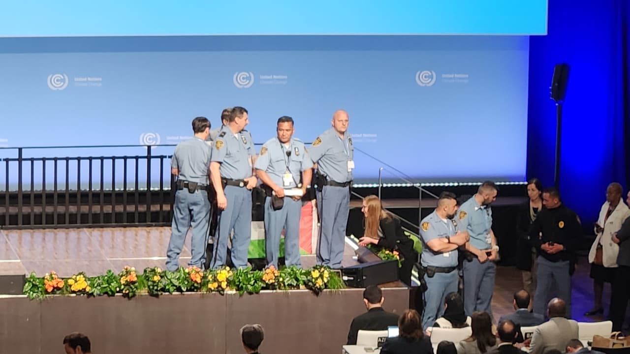 Bonn'daki BM İklim Konferansı'nda Filistin protestosu