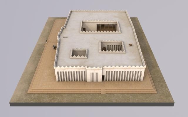 Antik Irak'taki Hellenistik Herakles Ningirsu Tapınağı'nın rekonstrüksiyonu.