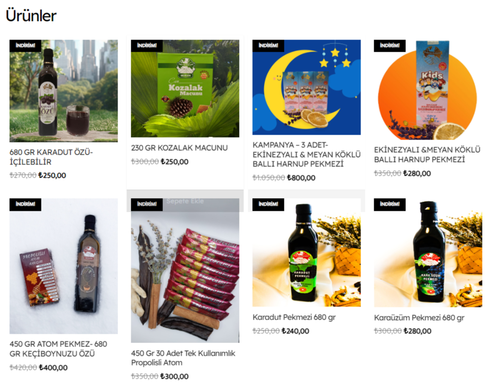 Pekmez Dünyası ürünleri